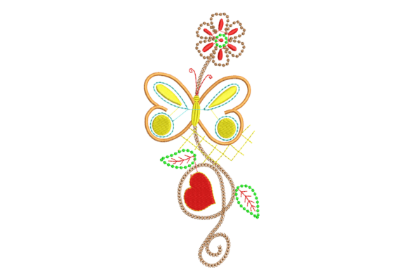 Download Butterfly with Flowers Embroidery Design - Premium Resources