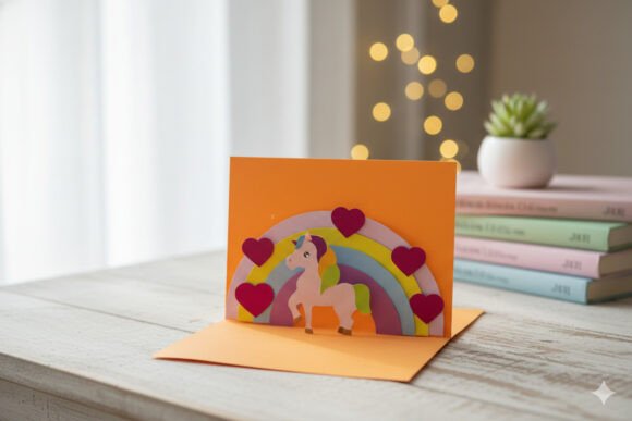 Download Pop-up Card - Unicorn and Rainbow - Unicorn Collection